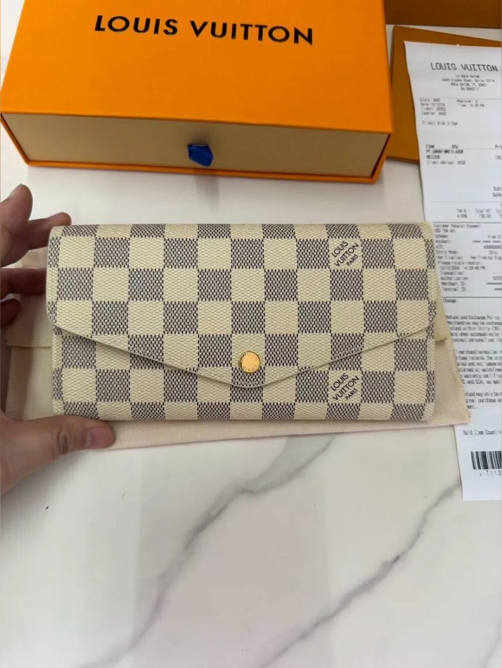 Louis Vuitton White Damier AzurContinental Wallet